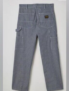 Stan Ray Striped Carpenter Pants - Navy/White